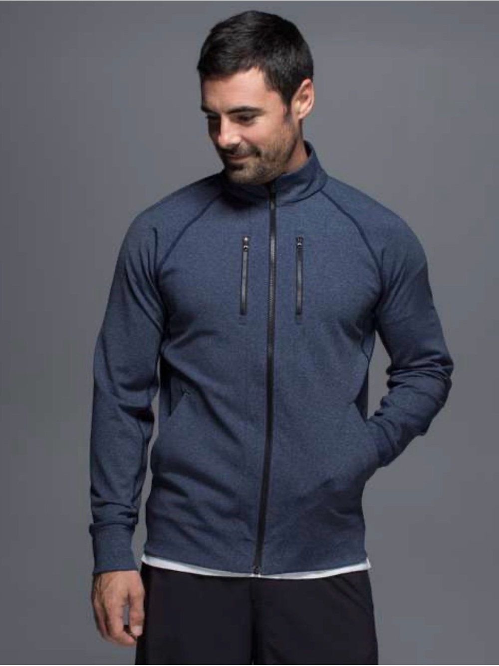 lululemon Shift Jacket Men's Full Zip Heathered Navy XXL